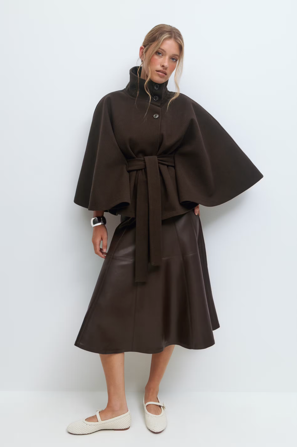 Belted Cape Jacket - By Miralo