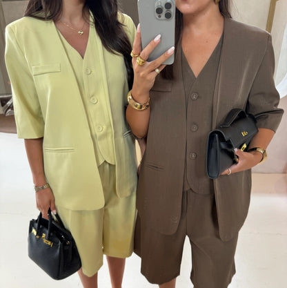 The Office Edit -  Blazer & Shorts Set