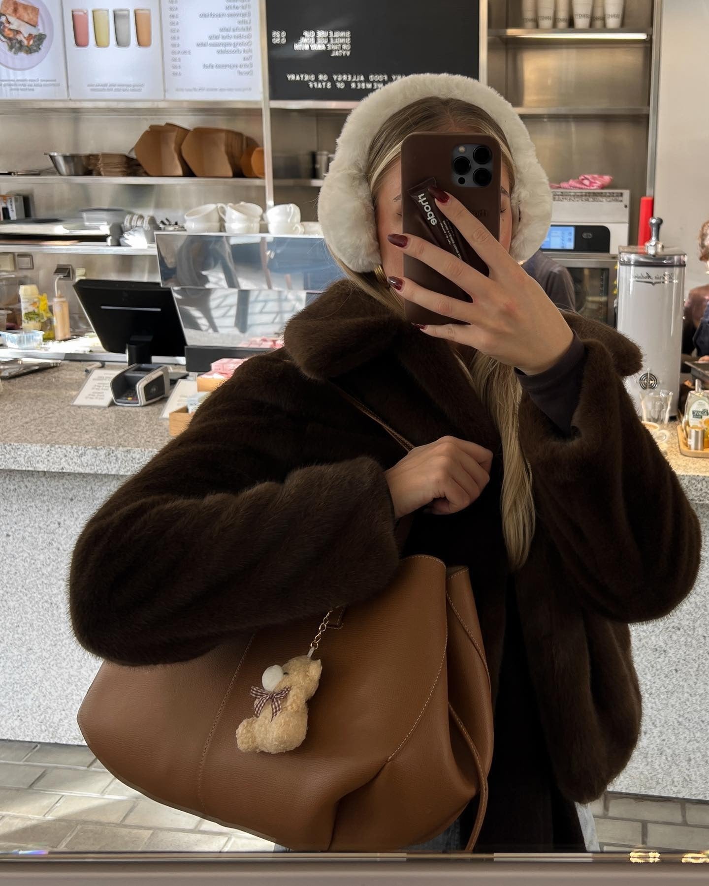 Artificial Fur Effect Lapel Loose Fashionable Jacket Women